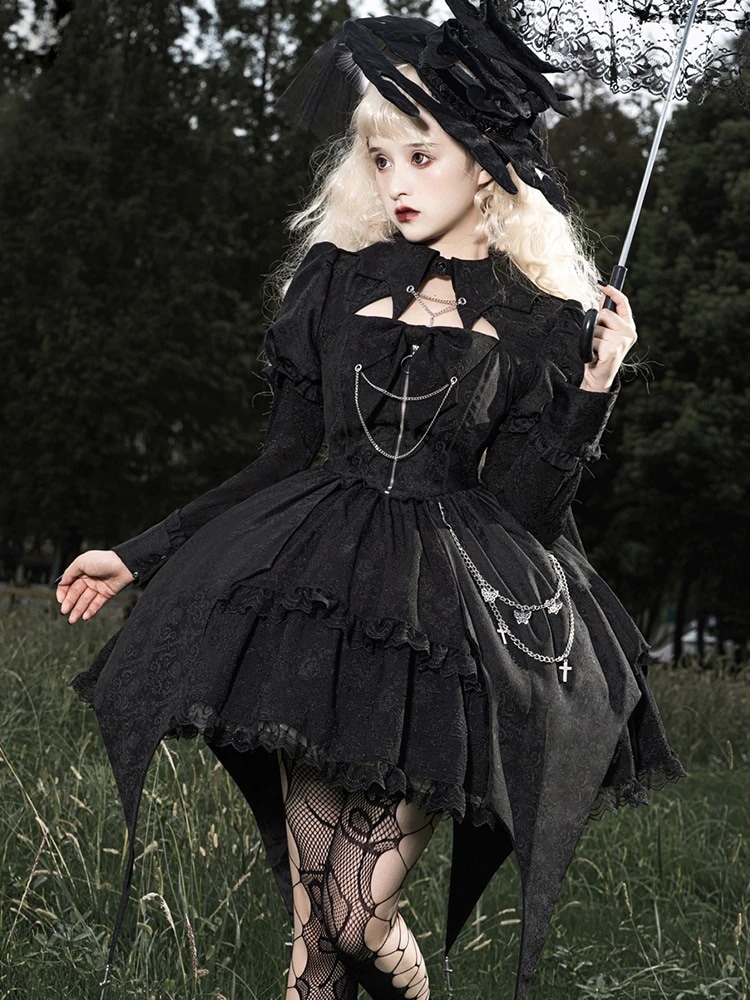 【激安本日限定】ロリータ ワンピースロリータ ハロウィン ゴシック パンク 長袖ドレス ロリータドレス