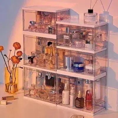 【20点セット】メガ割追加 香水収納ケース大容量防塵アクリルショーケース軽量贅沢化粧台小型デスク棚222