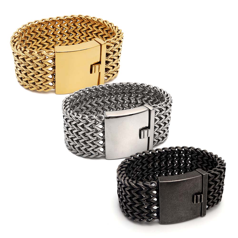 ステンレス ごつめチェーンブレスレット [b626]