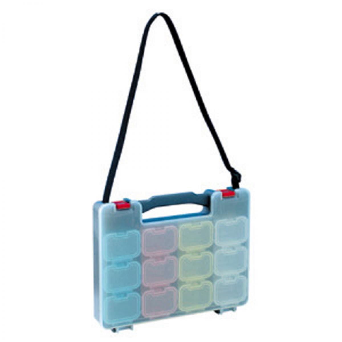 デンサン ベルトパーツボックス BTS-4312 パーツケース クリア 透明 工具入れ パーツ入れ パーツ収納 持ち運び DENSAN