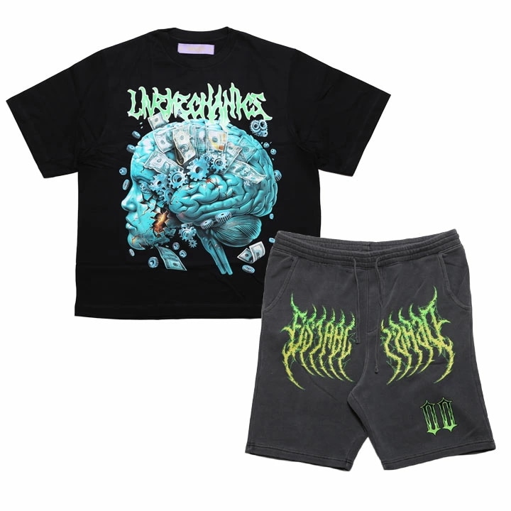 LIVE MECHANICS 上下セット 半袖 ブランド Tシャツ ハーフパンツ メンズ 春夏用 黒 大きいサイズ ライブメカニクス セットアップ スウェット LIVE