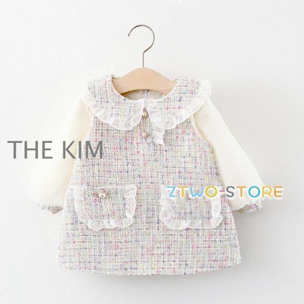 【迅速な出荷】 春秋キッズワンピース女の子ワンピースベビー服 Aライン蝶結びフォーマル結婚式パーティー 入園式卒園式初節句お宮参り子どもパーティ可愛いベビードレス