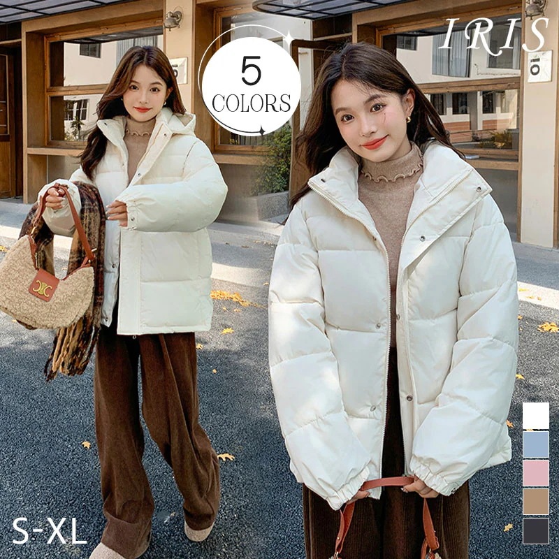 【即納】アウター レディース ショート丈 フード付き ダウンジャケット ショート 中綿ジャケット ダウンコート レディース 大きいサイズ 防寒 ジャケット 軽い 暖かい ダウンコート 中綿 かわいい