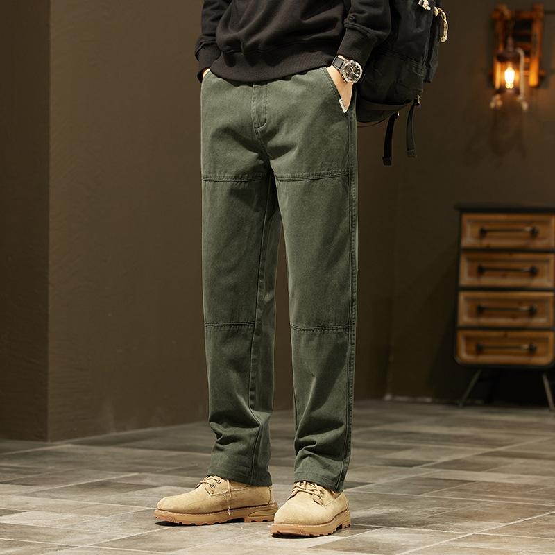 コーデ メンズ シンプル ファッション オシャレ かっこいい 大きいサイズ ストリート 紳士 アメリカン 厚手 綿 カジュアル パンツ ハイエンド ストレート ワークウェア ロング
