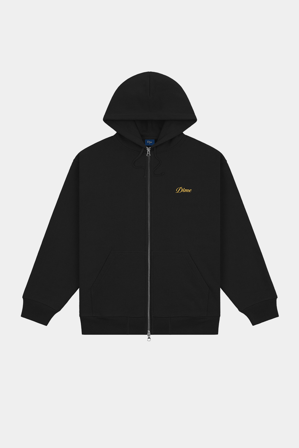 【DIME】 CURSIVE SMALL LOGO ZIP-HOODIE : BLACK