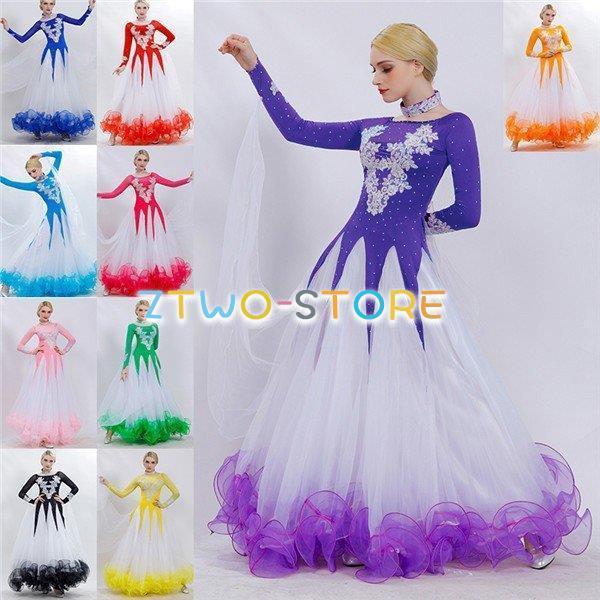 新しい子供用ダンスウェア 社交ダンス モダンドレス ラテンドレス ラテン衣装 社交ダンスドレス 大きい裾 S~3XL ダンス衣装 ダンス発表会 競技着 練習着 演出用 2枚購入で2619円OFF 12,062円