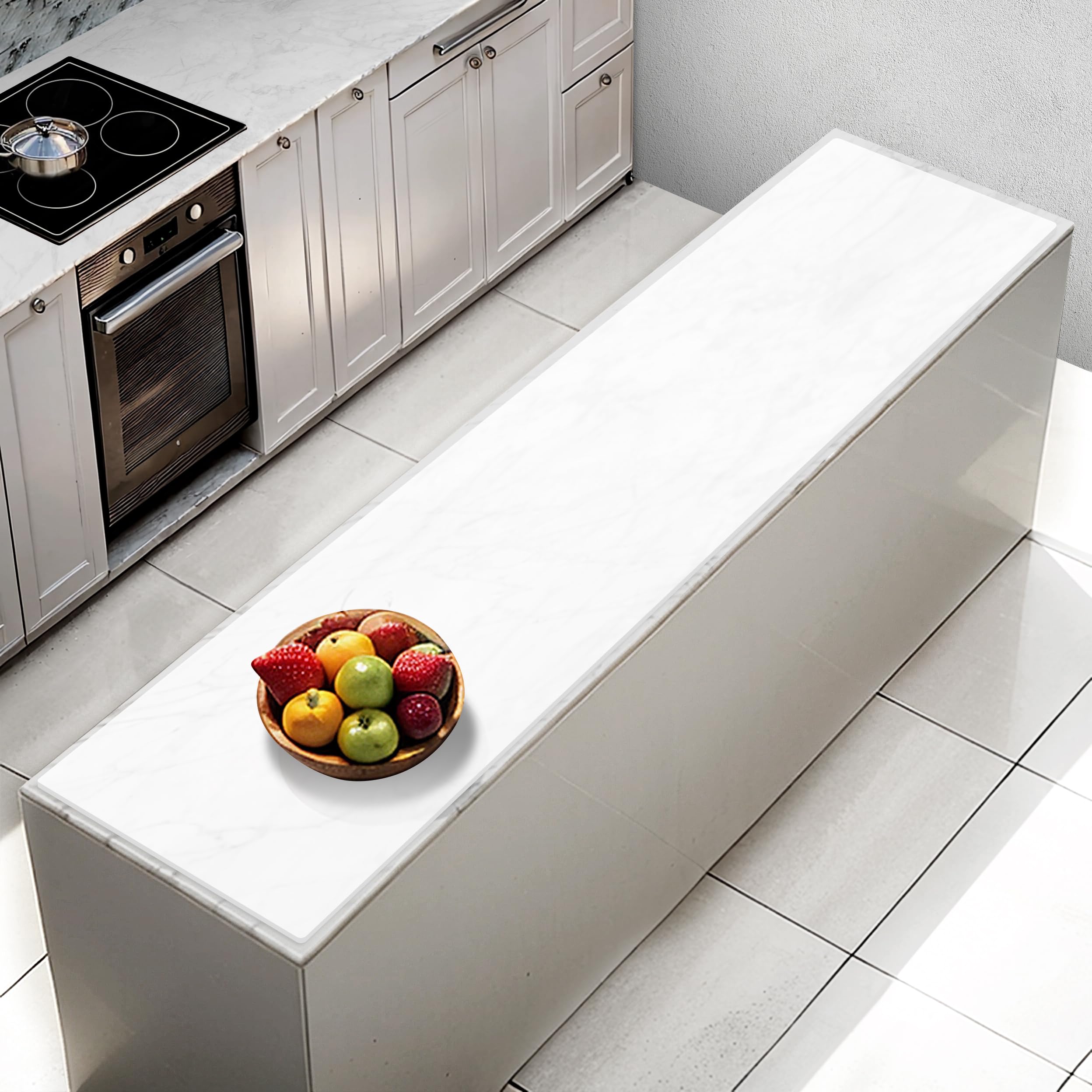 Aechy 調理台保護マット 特大シリコン 200×50cm キッチンカウンター 厚さ2mm カット可能 耐熱250℃ 滑り止め 傷防止 防汚 防水 吸音 丸めて収納 半透明