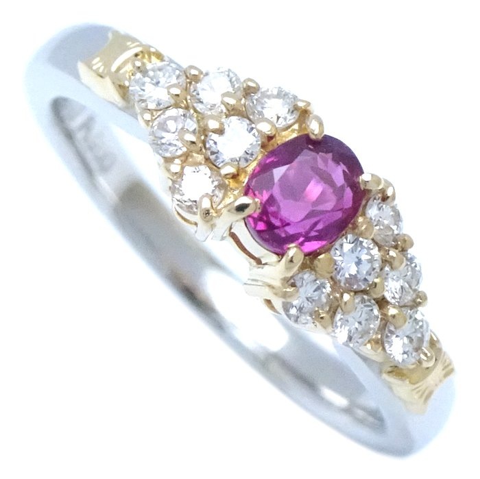 リング 指輪 ルビー0.34ct ダイヤモンド0.25ct 11.5号 Pt900プラチナxK18YG イエローゴールド /292606【中古】