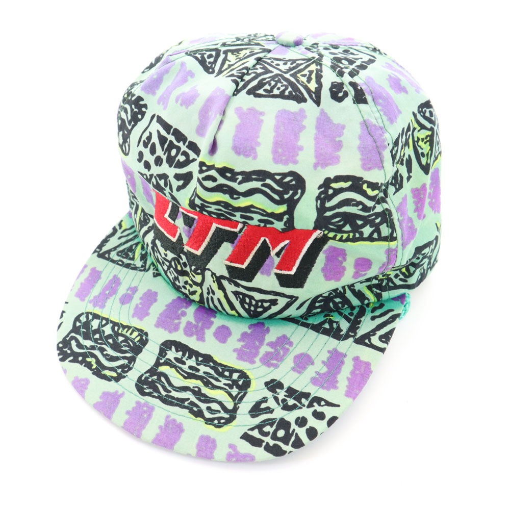 ウィナー 90s 総柄 キャップ ミント系 WINNER スナップバック 帽子 オールド メンズ