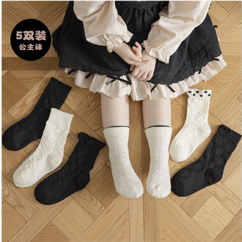 の中筒の靴下を着る少女児童赤ちゃん薄金公主袜少女靴下