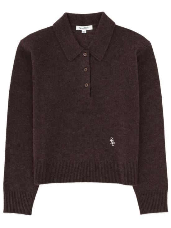 SPORTY & RICH Men Polo Shirts WS07466302BR27 TOFFEE Black