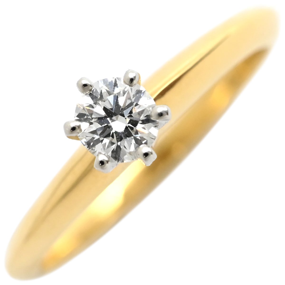 ティファニー Tiffany & Co リング 指輪 ハーモニー ダイヤリング K18YG Pt950 ダイヤモンド プラチナシルバー T＆Co. 一粒 1P K18YG×Pt950 コンビ 8号 【