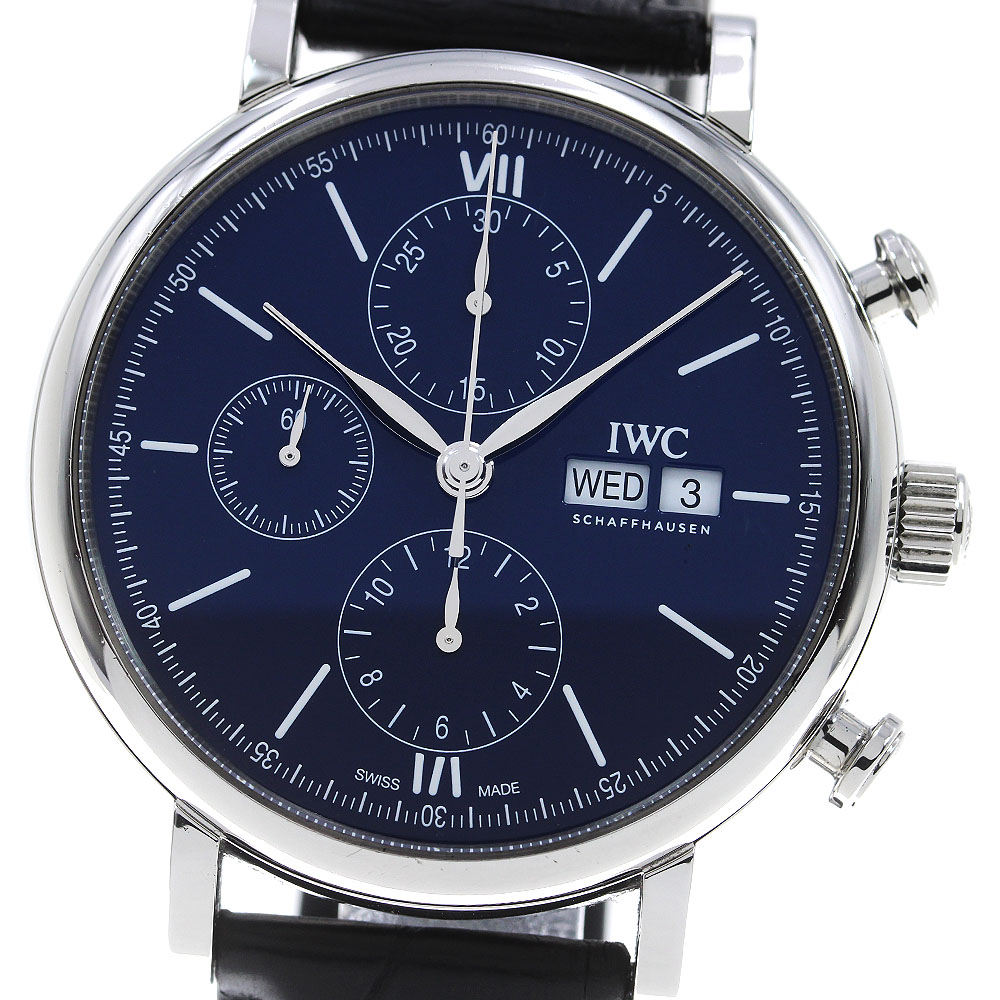 IWC SCHAFFHAUSEN IW391023 ポートフィノ 150イヤーズ クロノグラフ デイデイト 自動巻き メンズ _832180【中古】