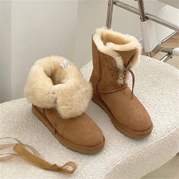 レースアップムートンブーツ ムートンブーツ ブーツ ファーブーツ レディース a3764