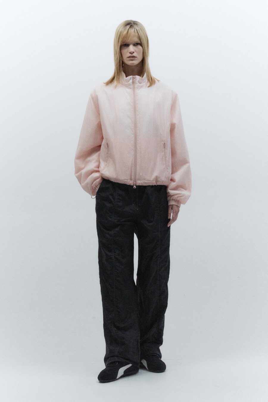 【INSILENCE】 SHEER PADDED JUMPER : PINK