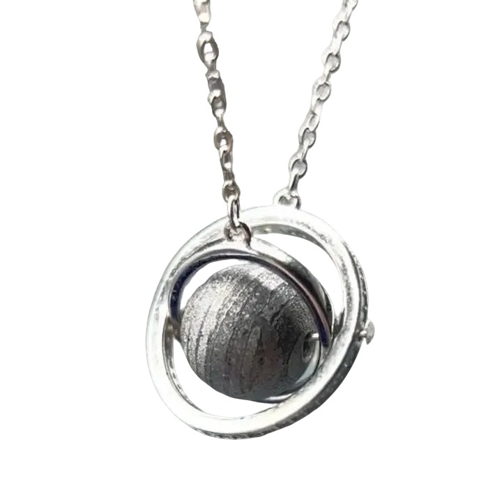 インターロッキングペンダント 2025新作 宇宙天然隕石×シルバー 完全手作り 星の軌道ペンダント 金属アレルギー対応 高級感 メンズレディース兼用 誕生日プレゼント 永久保存版 6,708円