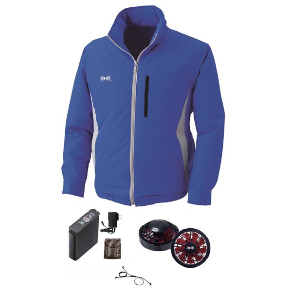 KU90520 空調服 R フード付き ポリエステル製長袖ブルゾン FAN2200BR・RD9261・LIPRO2セット ブルー M 13,261円