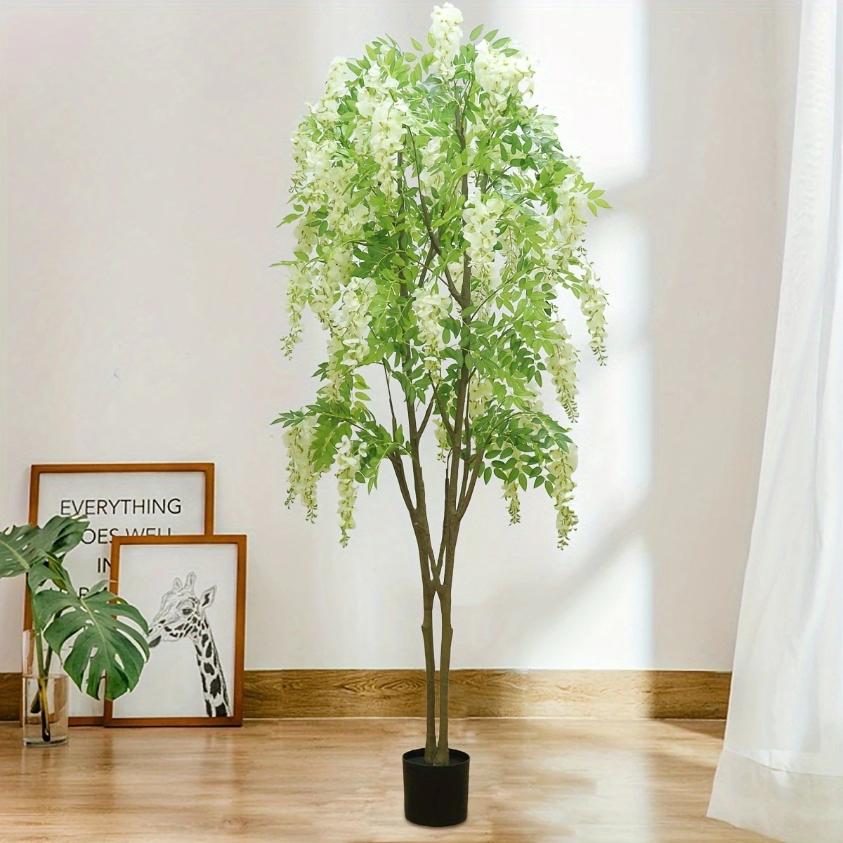 造花 人工 フジツボの木 グリーン パープル 195cm 大きい インテリア 玄関 ロビー オフィス カフェ フェイクグリーン 観葉植物 4-7