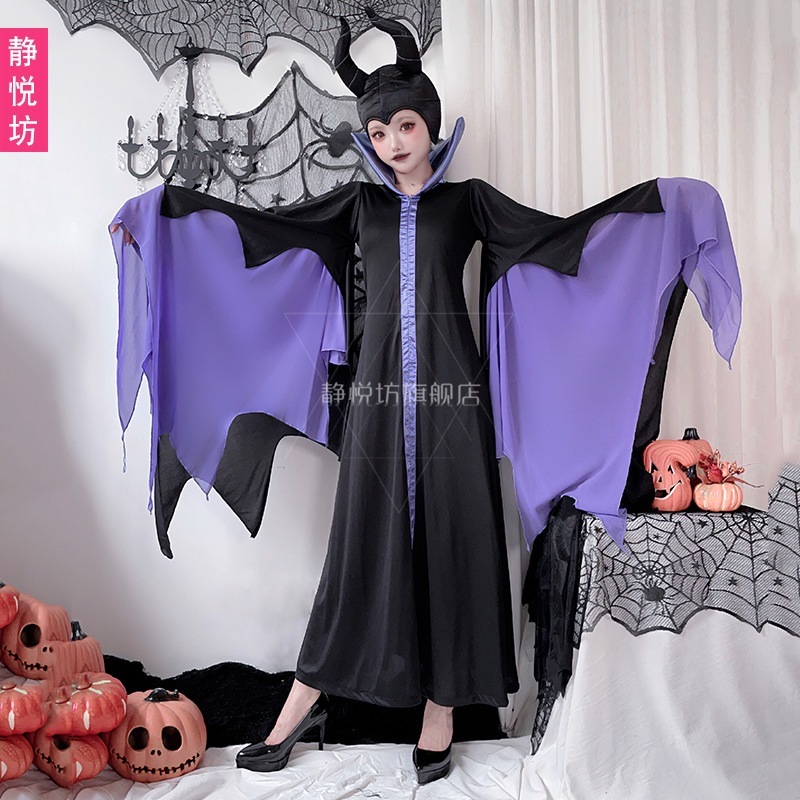 ハロウィン大人用コスチュームゴースト花嫁コスプレダークゴシックヴァンパイアローブマレフィセントマント