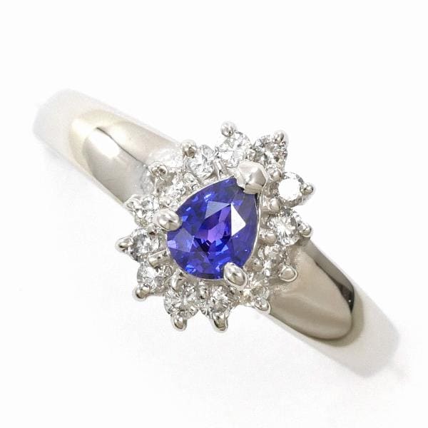 PT900 プラチナ リング 10号 サファイア 0.27 ダイヤ 0.19 ジュエリー 中古