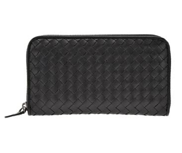 114076-V001N-1000ボッテガヴェネタ ラウンドファスナー長財布ラムレザーブラック