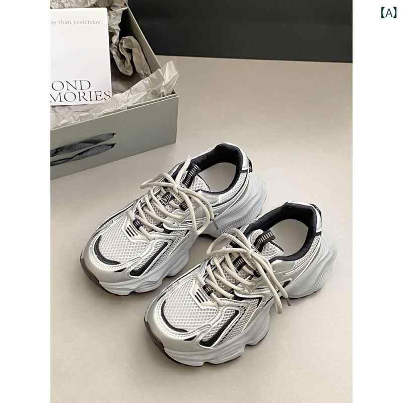 ランニング シューズ 運動靴 スニーカー ローカット レディース 厚底 波状 ダッド シューズ 女性用 春 厚底 レトロ カジュアル スポーツ シューズ