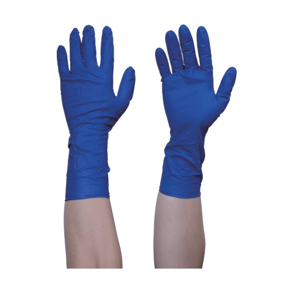 （まとめ） TRUSCO使い捨て天然ゴム手袋TGプロテクト 0.20 粉無 青 M TGNL20BM 1箱（50枚） [x3セット]