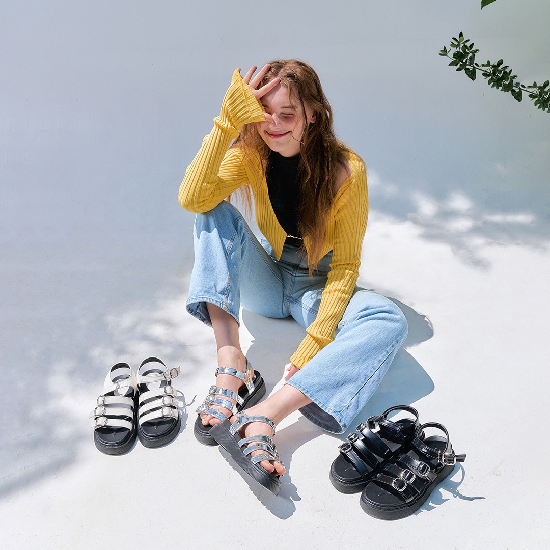 Hannah 4-Strap Belted Sandal(3Colors)_ S0555