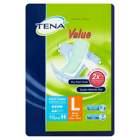 介護用おむつ Tena Value Adult Diaper L 114cm-147cm 10pcs