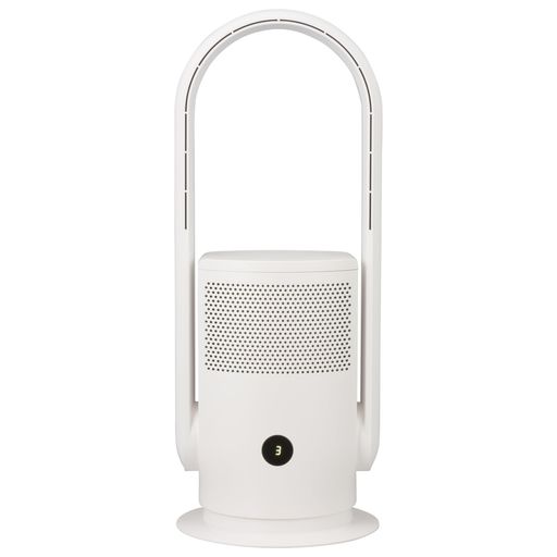 オーム電機 空気清浄機 11畳 羽根なしファン付き おしゃれ スタイリッシュ 空気清浄機能付きファン ホワイト APF-D34A-W 08-1584 OHM