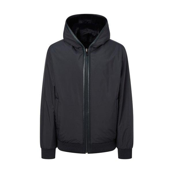 [24FW] [IMPORTED FABRIC] リバーシブルフード付きフルファージャンパー DMJU4DT96N3