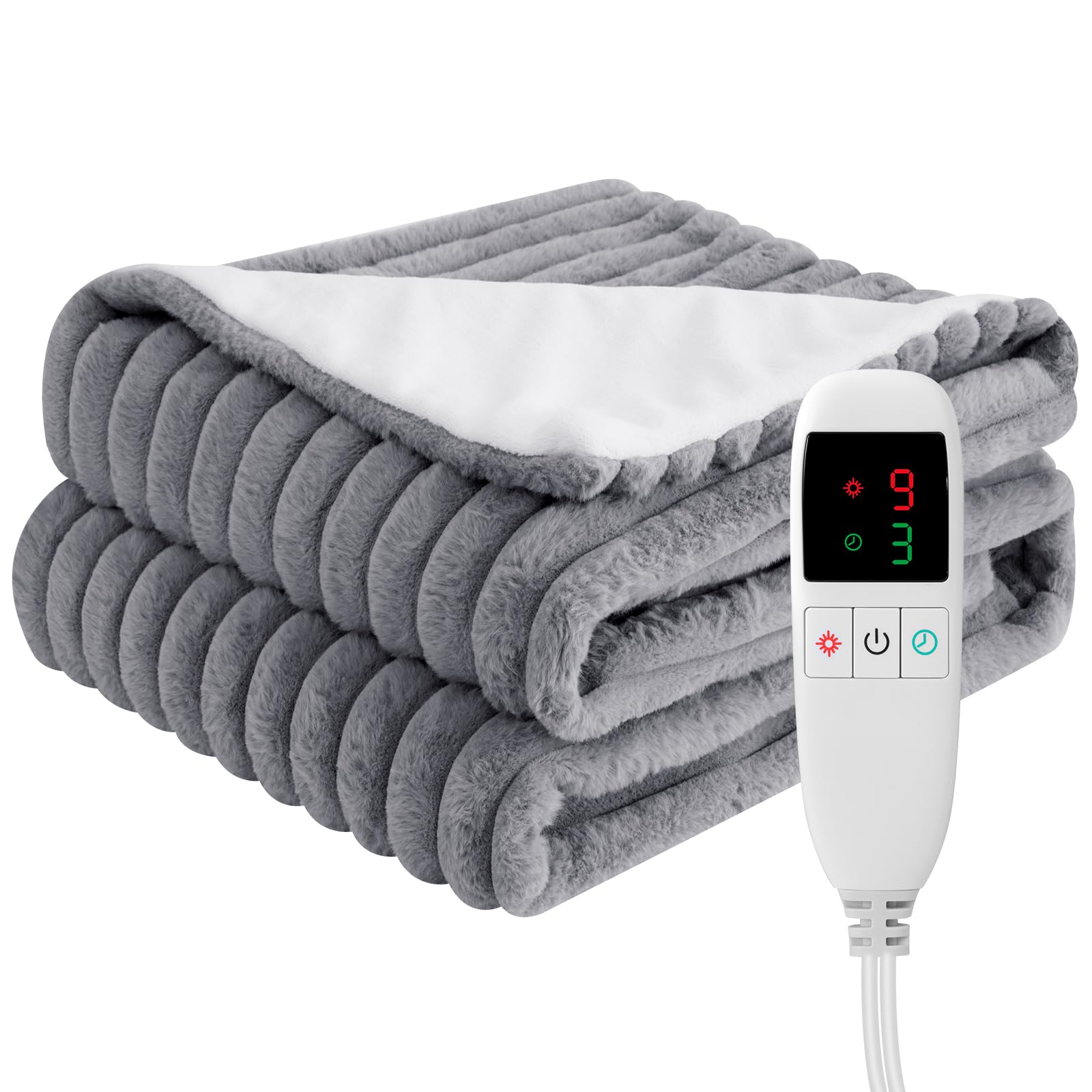 電気毛布 掛け 敷き 洗える 表面兎毛調+裏面フランネル 速暖 190×130cm 節電 タイマー設定機能 9段温度調節 電気敷き毛布 柔らかい生地 ふわふわ 厚手生地 あったか ひざ掛け 肩掛け 電 5,741円