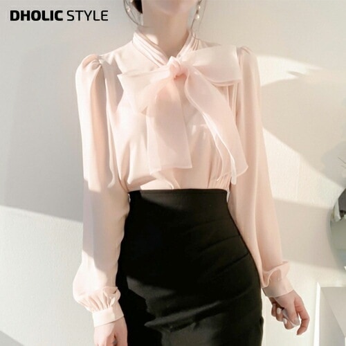 [メガ割りSALE]シアービッグリボンブラウス・p496695