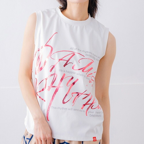 ブラッシュロゴワイドタンク タンクトップ フィットネス ウィメンズ 1533-1620-WHT