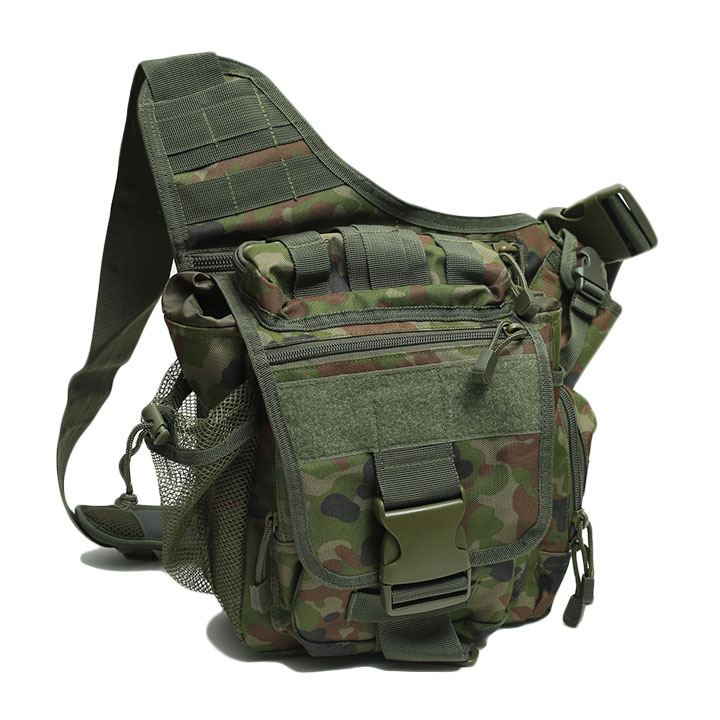 自衛隊 グッズ 陸自迷彩 ショルダーバッグ 撥水 ワンショルダーバッグ 斜めがけ 肩掛け 布 ボディバッグ ワンショルダー ナイロン バッグ メンズ 緑 陸上自衛隊