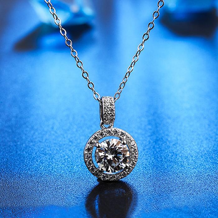 ネックレス レディース 40代 50代 一粒ネックレス モアサナイト 豪華 2カラット シルバー925 プラチナ仕上げ 彼女 妻 嫁 女性 人気 母の日ギフト