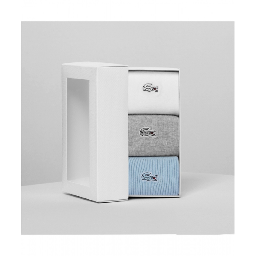LACOSTE レディーストリプルバンドルソックス (3PCS) [ホワイト]