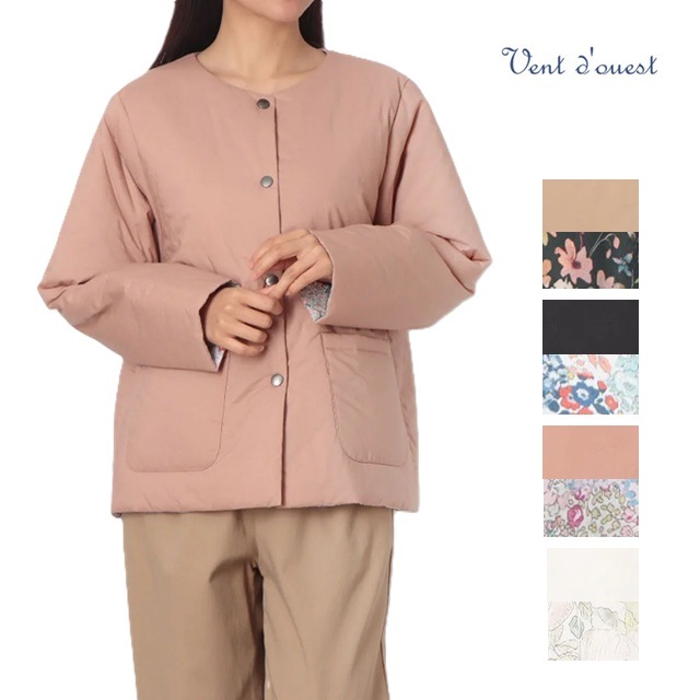 Vent d ouest ヴァンドウェス ルミノア Le Minor コート ジャケット ショート レディース 高密度ﾀﾌﾀ×LIBERTY リバティ 秋冬 25AW VE35502 長袖 中