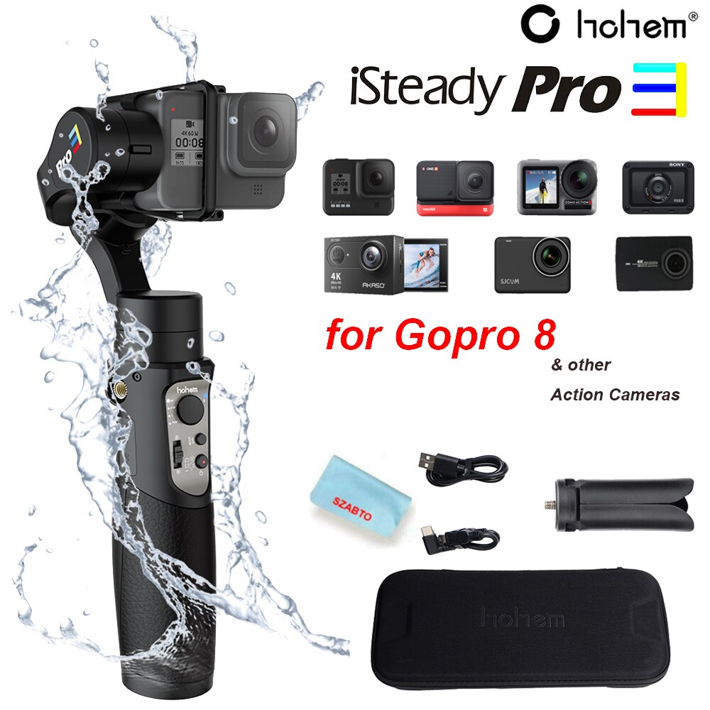 2022新作モデル Pro 8/7/6/5/4/3 Hero 3ハンドヘルド3軸WiFiアクションカメラジンバルスタビライザーIPX4スプラッシュプルーフアンチシェイクAPPリモートコントロールミニ三脚GoPro  三脚 色:ブラック色 - aegis.qa