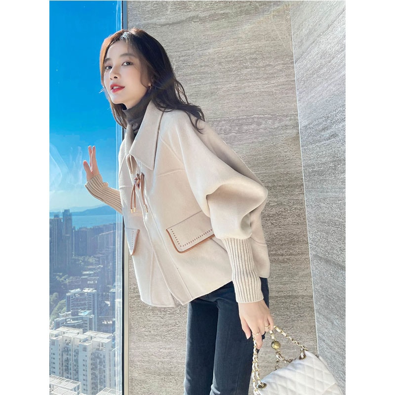 2025年春の新作プチウールコート 早春のハイエンドシャネル風ショートコート レディース 春秋用