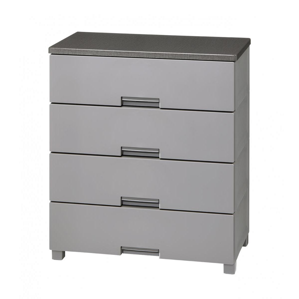 天馬 チェスト Fits フィッツチェスト グレー 4段 幅75cm 約75×41×85cm 7504