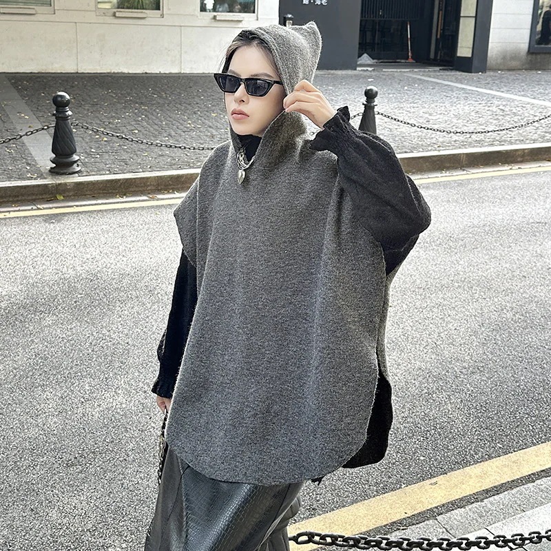 【J.Fashion】 2024秋冬新品 ニットパーカー フード付き おしゃれ 半袖 関連商品は店で購入可能 レディース ニット セーター パーカー メガ割30%までに制限