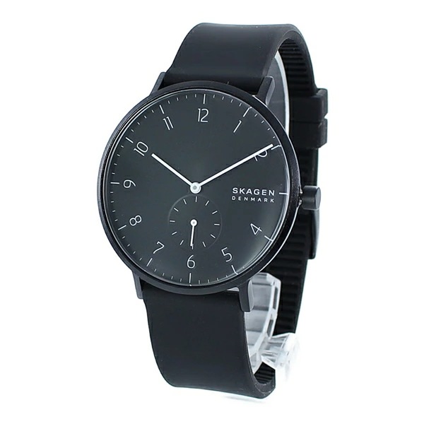 スカーゲンスカーゲン 時計 メンズ 北欧 腕時計 Aaren Kulor アンカー カラー シンプル アルミニウム製ケース ブラック 黒色 シリコン SKW6544 時計 記念日 母の日 父の日p