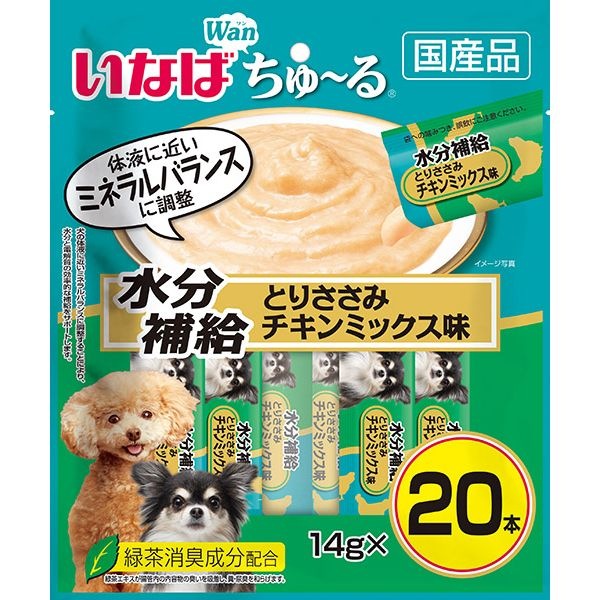 （まとめ買い）ちゅる 水分補給 とりささみチキンミックス味 14gx20本入 犬用おやつ [x4]