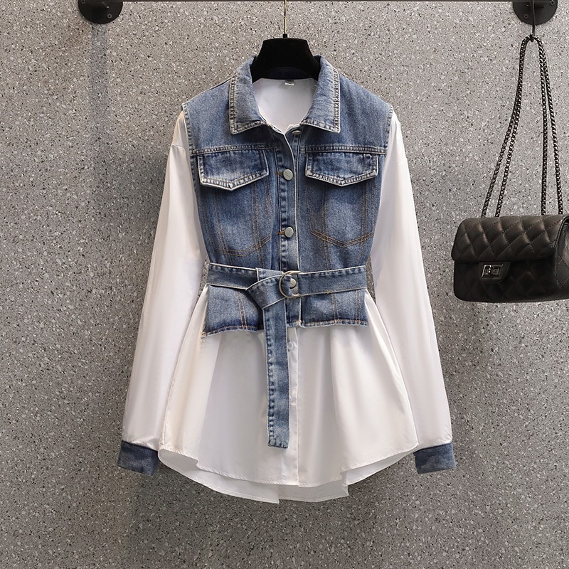 アウター ジャケット Gジャン 白シャツ 袖あり 長袖 襟付き かわいい 大人可愛い きれいめ シンプル カジュアル 大人 上品 おしゃれ かっこいい 大人女子 こなれ感 ラフ スポーティー クール