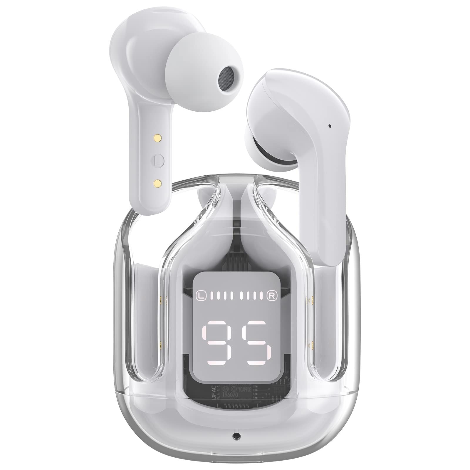 ワイヤレスイヤホン Bluetooth5.0 マイク４本内蔵 ENC通話ノイズキャンセリング 6ｍｍダイナミックドライバーHi-Fi 最大20時間連続再生LEDディスプレイ残量表示 USB-C急速充電