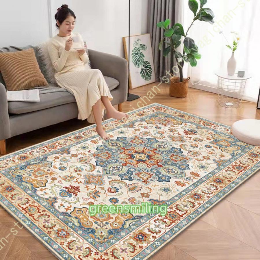 贩売促进 ラグ 3畳 2畳 ヴィンテージ風 ラグカーペット アンティーク風 おしゃれ 夏用ラグ リビングラグ ペルシャ風 絨毯 柄 ペルシャ 絨毯風 エスニック