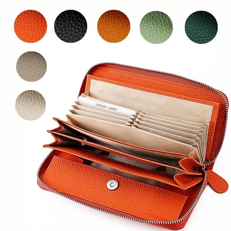 2025 夏 新調したい財布 レディース 財布 人気 オレンジ 開運 財布 本革 大容量で安心長財布