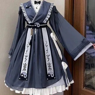 2枚で1oo円OFF！【急速出荷】ワンピース 二点セット 要素ロリータ 古 魔除け少女 二次元 ロリータ
