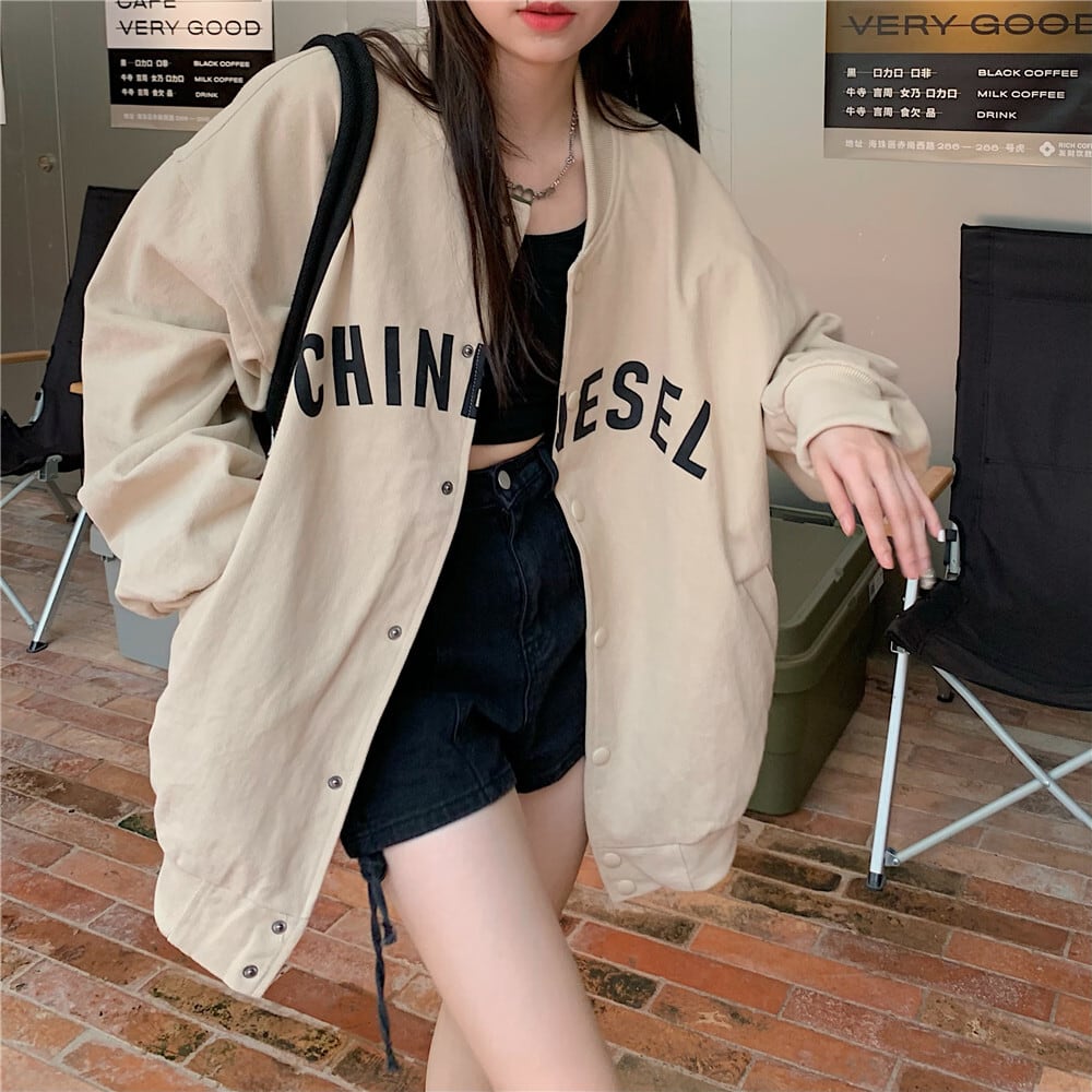 アウター ジャケット スタジャン ミディアム丈 長袖 ラウンドネック ボタン シングルブレスト